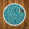 Sea Maze Seamless Pattern Round Beach Towel