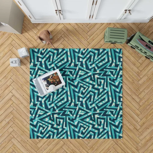 Sea Maze Seamless Pattern Rug