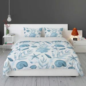 Sea Shells Corals Sea Plants Bedding Set 1