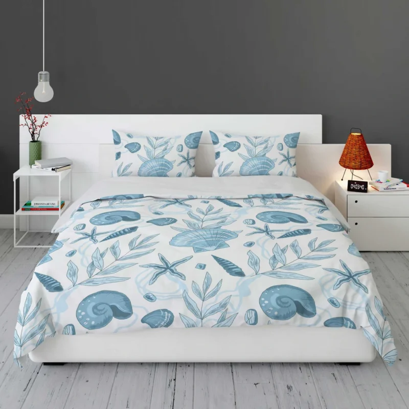 Sea Shells Corals Sea Plants Bedding Set 1