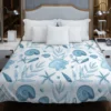 Sea Shells Corals Sea Plants Duvet Cover