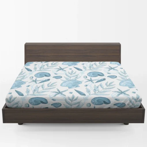 Sea Shells Corals Sea Plants Fitted Sheet 1