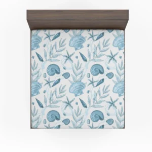 Sea Shells Corals Sea Plants Fitted Sheet