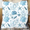 Sea Shells Corals Sea Plants Quilt Blanket