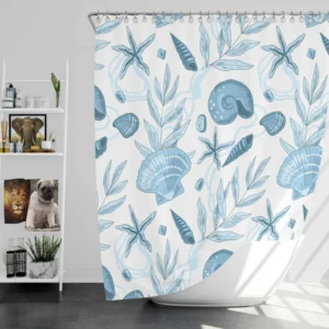 Sea Shells Corals Sea Plants Shower Curtain