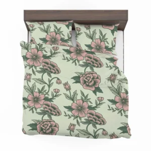 Seamless Botanical Floral Pattern Bedding Set 1