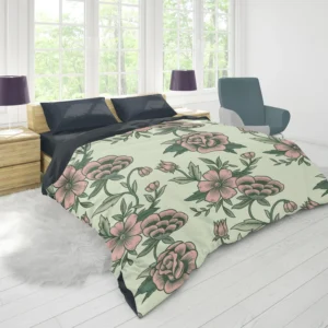 Seamless Botanical Floral Pattern Duvet Cover 1