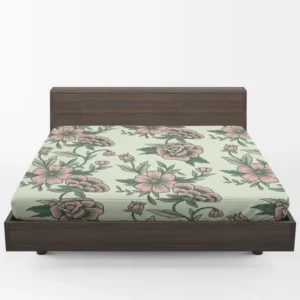 Seamless Botanical Floral Pattern Fitted Sheet 1