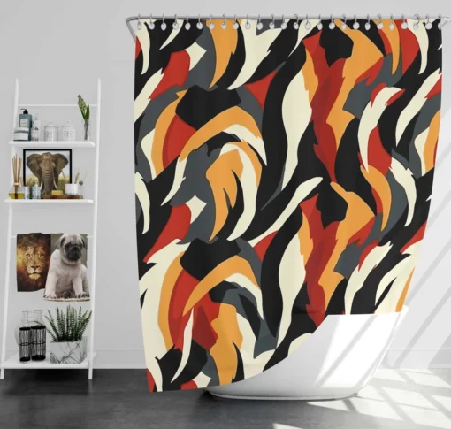 Seamless Floral Collage Pattern Design Shower Curtain