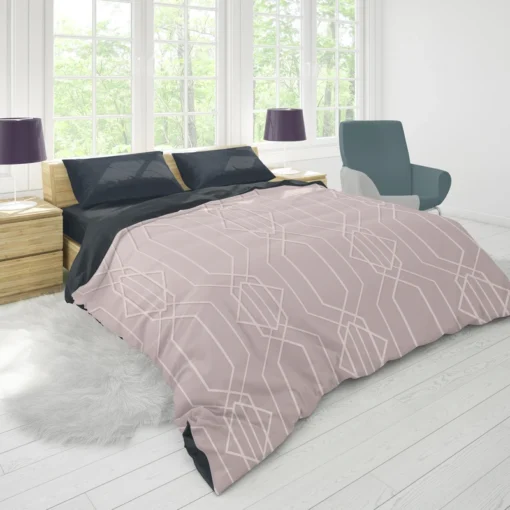 Seamless Geometric Pattern on Rose Gold Duvet Cover 1