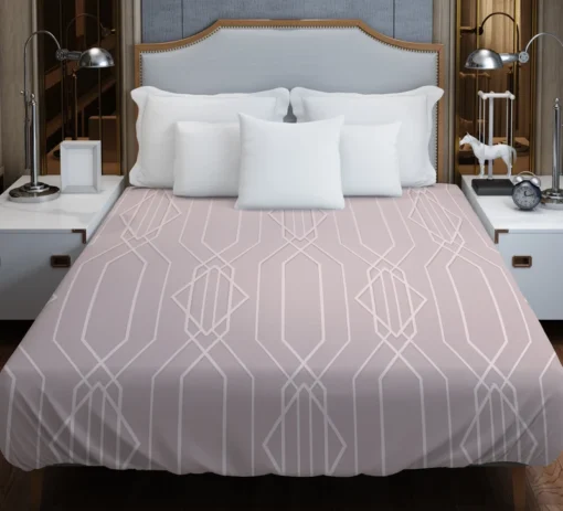 Seamless Geometric Pattern on Rose Gold Duvet Cover