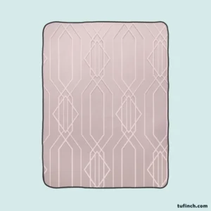 Seamless Geometric Pattern on Rose Gold Fleece Blanket 1