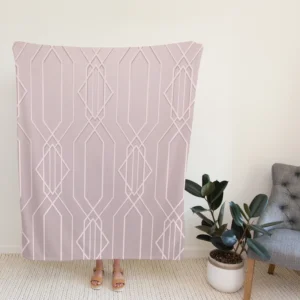 Seamless Geometric Pattern on Rose Gold Fleece Blanket