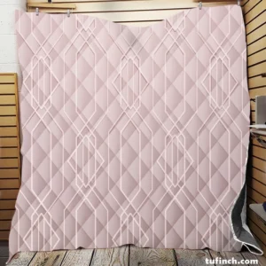 Seamless Geometric Pattern on Rose Gold Quilt Blanket