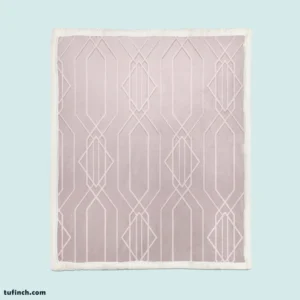 Seamless Geometric Pattern on Rose Gold Sherpa Fleece Blanket 1