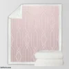 Seamless Geometric Pattern on Rose Gold Sherpa Fleece Blanket