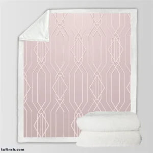 Seamless Geometric Pattern on Rose Gold Sherpa Fleece Blanket