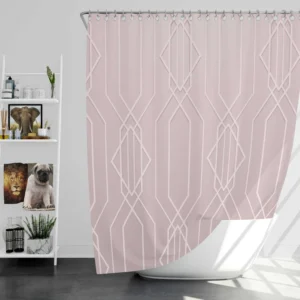 Seamless Geometric Pattern on Rose Gold Shower Curtain