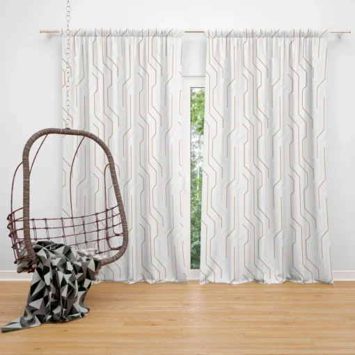 Seamless Linear Flat Abstract Lines Pattern Curtain