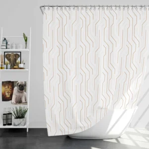 Seamless Linear Flat Abstract Lines Pattern Shower Curtain