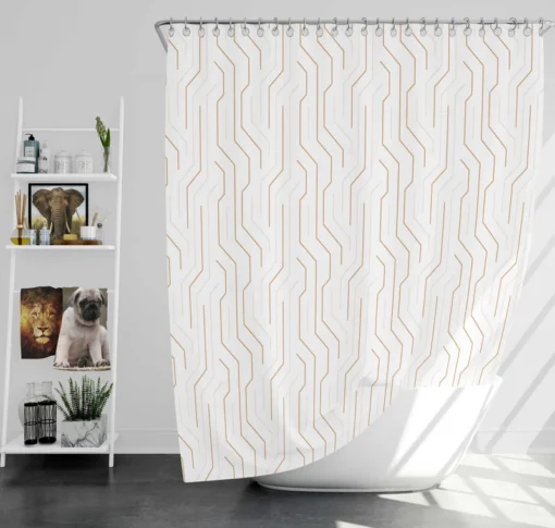 Seamless Linear Flat Abstract Lines Pattern Shower Curtain