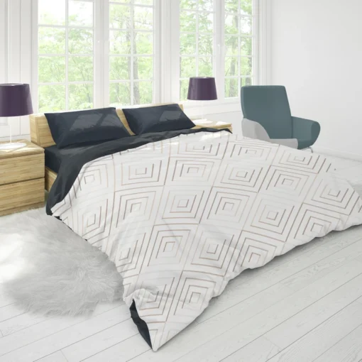 Seamless Minimalist  Flat Lines Pattern Duvet Cover 1