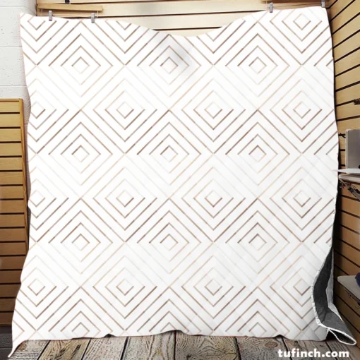 Seamless Minimalist  Flat Lines Pattern Quilt Blanket