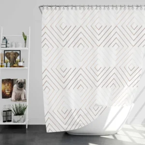 Seamless Minimalist  Flat Lines Pattern Shower Curtain