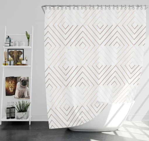 Seamless Minimalist  Flat Lines Pattern Shower Curtain