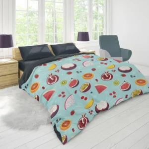 Seamless Summer Fruit Pattern Duvet Cover 1