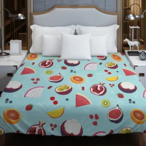 Seamless Summer Fruit Pattern Duvet Cover