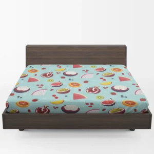 Seamless Summer Fruit Pattern Fitted Sheet 1