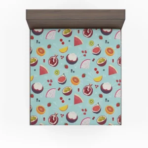 Seamless Summer Fruit Pattern Fitted Sheet