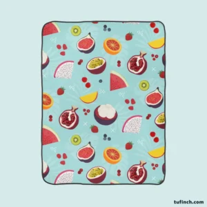 Seamless Summer Fruit Pattern Fleece Blanket 1