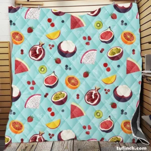 Seamless Summer Fruit Pattern Quilt Blanket