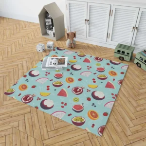 Seamless Summer Fruit Pattern Rug 1