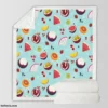 Seamless Summer Fruit Pattern Sherpa Fleece Blanket