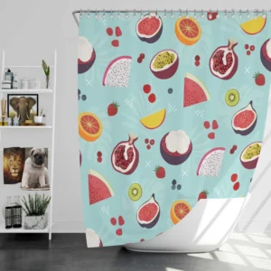 Seamless Summer Fruit Pattern Shower Curtain