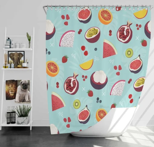 Seamless Summer Fruit Pattern Shower Curtain