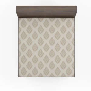 Seamless Tan Brown Damask Pattern Fitted Sheet