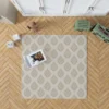 Seamless Tan Brown Damask Pattern Rug