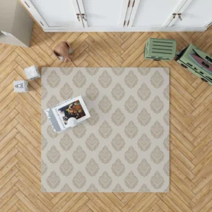 Seamless Tan Brown Damask Pattern Rug