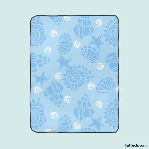 Seashells Starfish Fleece Blanket 1