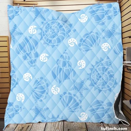 Seashells Starfish Quilt Blanket