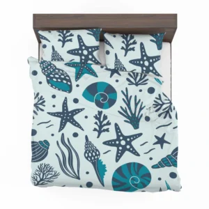 Seashells Starfish Sea Plants And Corals Bedding Set 2