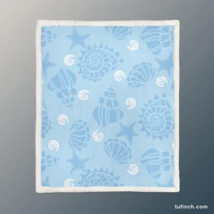 Seashells Starfish Sherpa Fleece Blanket 1