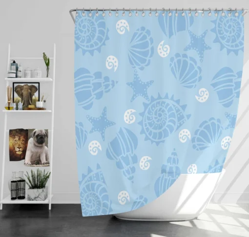 Seashells Starfish Shower Curtain