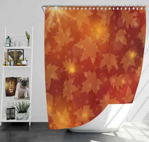 Seasonal Leaves Design Shower Curtain