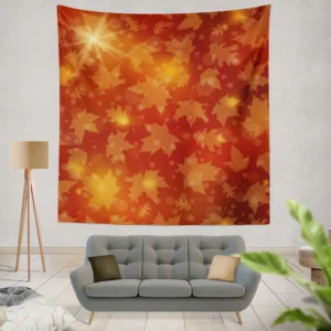 Seasonal Leaves Design Wall Tapestry