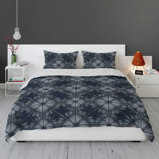 Shibori Indigo Ikat Design Bedding Set 1